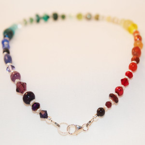 Rainbow Beaded Ankle Bracelet