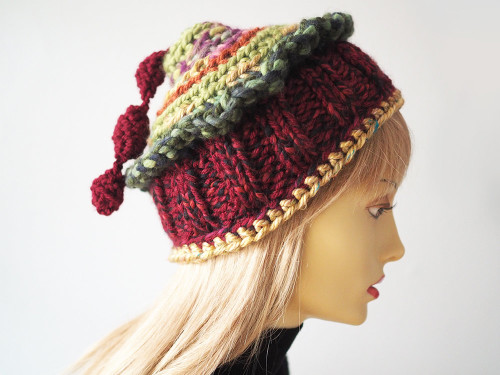 Burgundy berry hat by The Mast Hatter