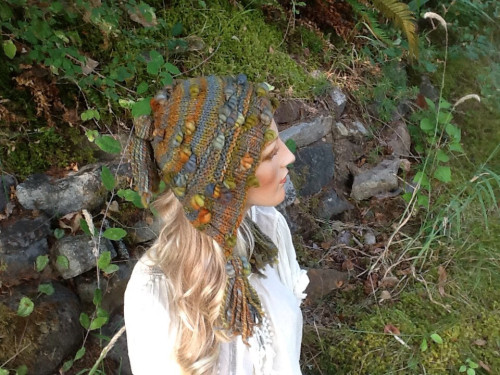 Handspun Yarn Beehive Knit Hat