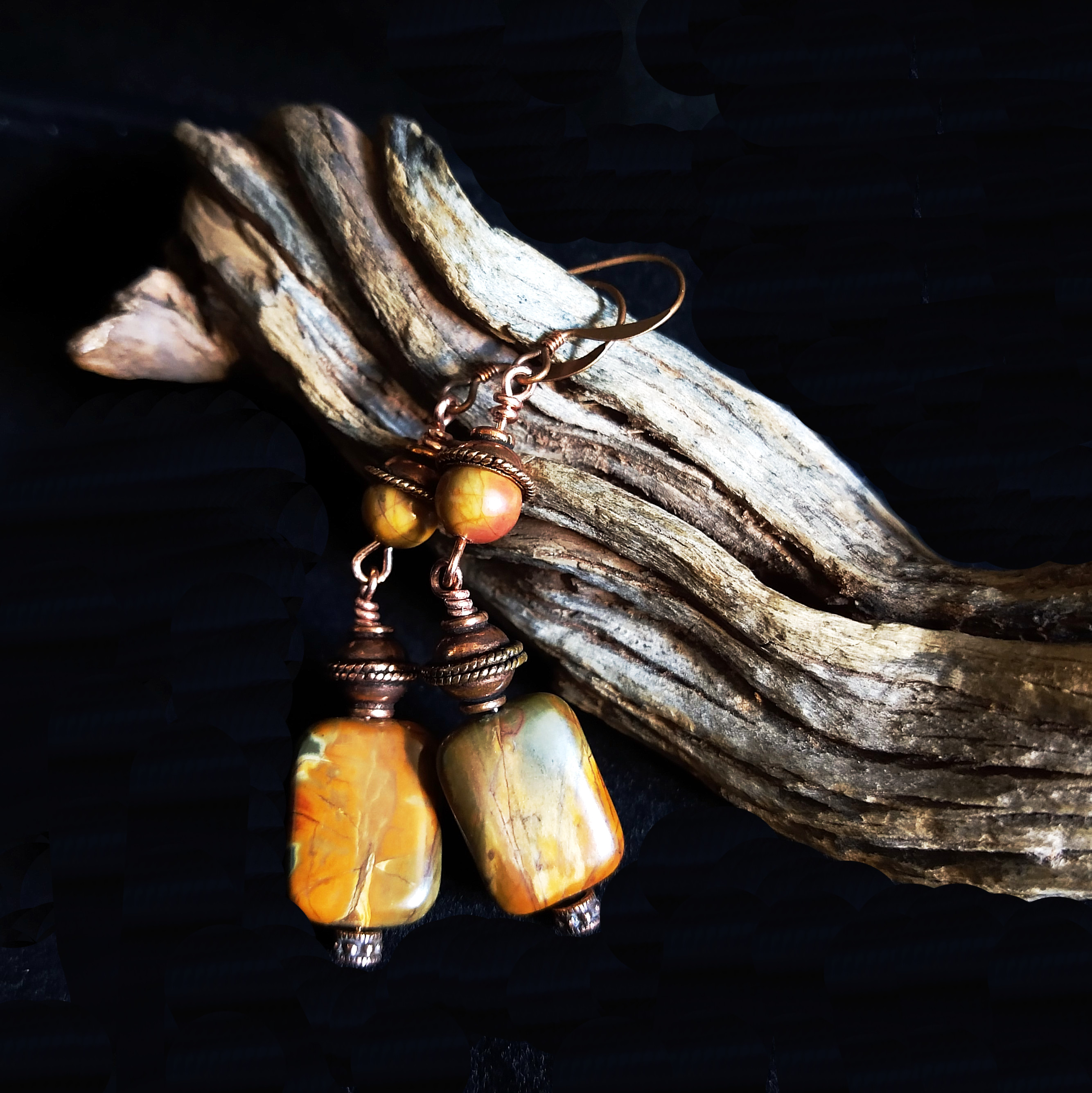 Red Creek Jasper Bead Earrings