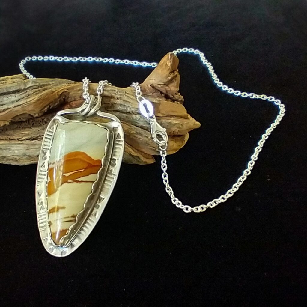 Sterling Silver Pendant Featuring Owyhee Jasper Stone